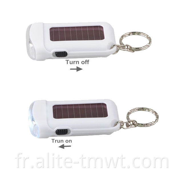 Mini torche solaire LED personnalisé en plastique PVC